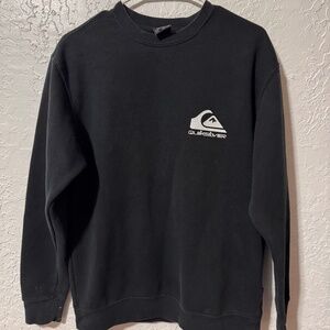 QUICKSILVER BLACK LOGO CREWNECK PULLOVER UNISEX- SIZE: XL GENTLY WORN